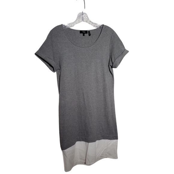 Theory Gray Layered Short Sleeve Cotton Pullover Top Women’s Small - Picture 1 of 6